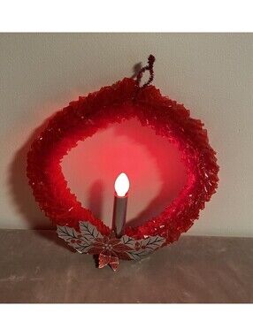 Vintage Cellphone Light-Up Christmas Wreath 1950s-WORKS